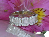 5.5ct Baguette Diamond Half Eternity Stylish Wedding Band 14K White Gold Over