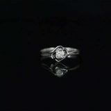 0.5ct Engagement Ring Round Cut Diamond Stylish Solitaire 14k White Gold Finish