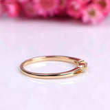 1ct Baguette Cut Diamond Wedding Band Petite Minimalist 14k Yellow Gold Finish