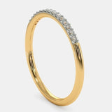 0.3ct Round Cut Moissanite Minimalist Women Wedding Band 14k Yellow Gold Plated