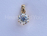 0.5ct Round Cut Moissanite Solitaire Pendant 14k White Gold Plated NO CHAIN