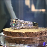 5Ct Round Cut Diamond Cocktail Split Shank Engagement Ring 14K White Gold Finish