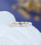 0.3ct Marquise Simulated Diamond Single Prong Wedding Band 14k YellowGold Plated