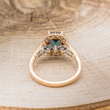 2.3ct Emerald Cut Simulated London Blue Topaz Halo Ring 14k Rose Gold Plated