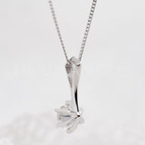 1ct Round Cut Moissanite Solitaire Pendant 14k White Gold Plated NO CHAIN