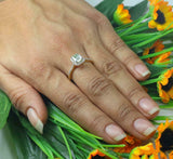 1.6ct Emerald Diamond Engagement Ring Halo 14k YellowGold Over with Round Accent