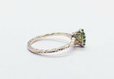 1ct Engagement Ring Oval Cut Green Peridot Crown Solitaire 14k White Gold Finish