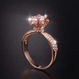 1.5ct Round Cut VVS1D Diamond Engagement Ring 14k Rose Gold Finish Flower Design