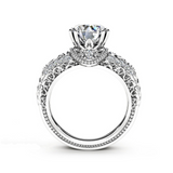 2ct Round Cut VVS1 Diamond Engagement Ring 14k WhiteGold Finish Filigree Vintage