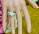 Bridal Set Wedding Engagement Ring 2.5ct Round Cut Diamond 14k White Gold Finish