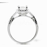 2.4ct Emerald Simulated Diamond Split Shank Engagement Ring 14K WhiteGold Plated