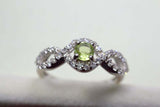 2.2ct Engagement Ring Round Cut Green Peridot Infinity 14k White Gold Finish