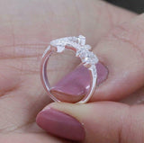 1.6ct Round Cut VVS1D Diamond Engagement Ring Anchor Navy 14k White Gold Finish