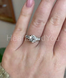 2.35ct Round Cut Moissanite Solitaire with Accents Ring 14k Yellow Gold Plated