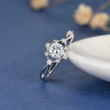 1.7ct Round Cut Diamond Engagement Ring 14k White Gold Finish Unique Infinity