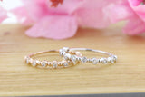 Bubble Beaded Bezel Wedding Ring Band 1ct Round Cut Diamond 14k Dual Tone Finish