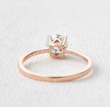 0.5ct Round Cut Moissanite Solitaire Engagement Ring 14k Rose Gold Plated