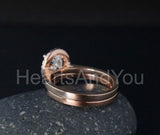 2.2ct Oval Cut Simulated Diamond Bridal Set Halo Solitaire 14k Rose Gold Plated