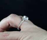 3ct Round Cut Diamond Vintage Solitaire Engagement Ring 14k White Gold Finish