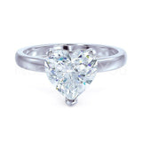 1ct Heart Cut Simulated Diamond Solitaire Engagement Ring 14k White Gold Plated