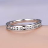 Half Eternity Wedding Ring Band 1.3ct Round Cut Diamond 18k White Gold Finish