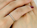 0.3ct Round Cut Moissanite Minimalist Women Wedding Band 14k White Gold Plated