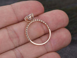 1ct Round Cut VVS1D Diamond Engagement Ring Twisted Rope 14k Rose Gold Finish
