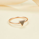 0.06ct Round Black Diamond Engagement Ring Dainty Minimalist 14k Rose Gold Over