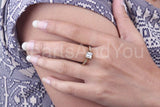 0.5ct Princess Simulated Diamond Accented Engagement Ring 14k Yellow Gold Plated
