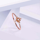1ct Round Cut Diamond Engagement Ring Dainty Minimalist Women 14k Rose Gold Over