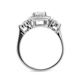 1.1ct Round Cut Diamond Halo Solitaire Engagement Ring 14k White Gold Finish