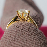 2Ct Round Diamond Solitaire Engagement Ring 14K Yellow Gold Over Two Row Accent