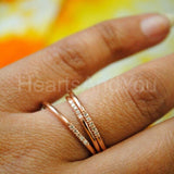 0.1ct Round Cut Moissanite Minimalist Women Wedding Band 14K White Gold Plated