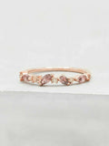 0.7ct Wedding Band Marquise Cut Peach Morganite Anniversary 14k Rose Gold Finish