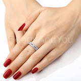 0.5ct Round Cut Moissanite Textured Split Wedding Band 14k White Gold Plated