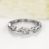 0.1ct Round Cut Moissanite Twig Vine Women Wedding Band 14k Rose Gold Plated
