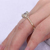 2ct Princess Cut Blue Aquamarine Engagement Ring Hidden Halo 14k YellowGold Over