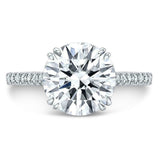3Ct Round Cut Diamond Hidden Halo Solitaire Engagement Ring 14K White Gold Over