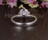 0.3ct Round Cut Moissanite Solitaire Women Engagement Ring 14k White Gold Plated