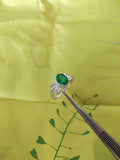1.5ct Engagement Ring Oval Cut Green Emerald Partywear 14k White Gold Finish
