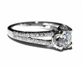 Split Shank Engagement Ring 1.4ct Round Cut VVS1D Diamond 14k White Gold Finish