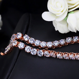 30 Ct Round Cut VVS1/D Diamond Tennis Necklace Solid 14K Rose Gold Over