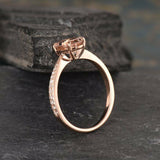 1ct Oval Cut Champagne Morganite Elegant Engagement Ring 14k Rose Gold Finish
