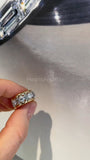 2.2ct Round Cut Moissanite Geometric Women Wedding Band 14k Yellow Gold Plated