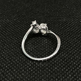 2.2ct Engagement Ring Oval Cut Diamond Bypass Art Deco 14k White Gold Finish
