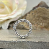 2.2ct Round Cut Moissanite Eternity Stackable Wedding Band 14k White Gold Plated