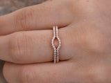 0.4Ct Round Cut 2pc Diamond Eternity Anniversary Band 14k Rose Gold Finish
