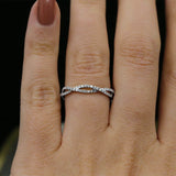 0.42ct Round Cut VVS1D Diamond Wedding Ring Band 14k White Gold Finish Infinity