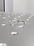 0.5ct Round Cut Moissanite Solitaire Women Engagement Ring 14k White Gold Plated