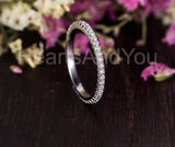 0.5ct Round Cut Moissanite 3/4 Eternity Women Wedding Band 14k White Gold Plated